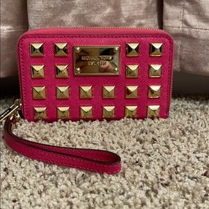 MK hot pink wristlet